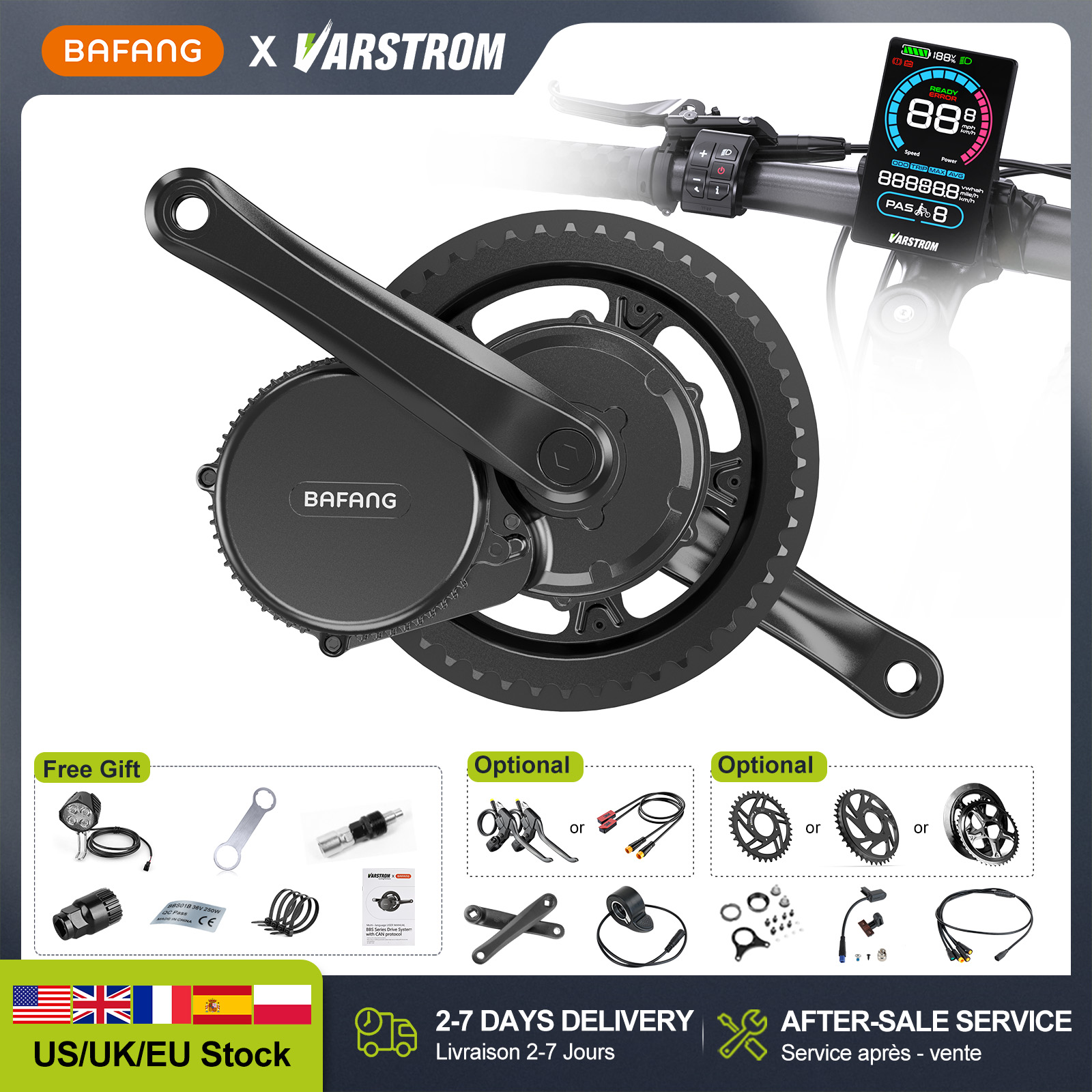 Mid Drive Motor Kit 52V 1000W - [Склад США] Электродвигатель BAFANG 48В 500Вт