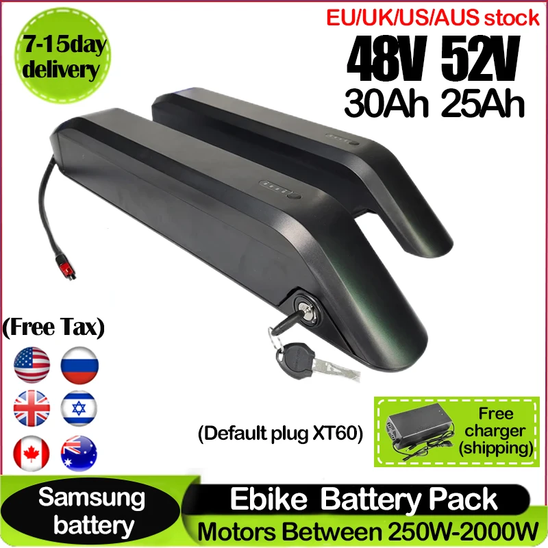 Ebike Battery 48V 20Ah Hailong - Оригинальный аккумулятор для электровелосипеда 18650, 48В