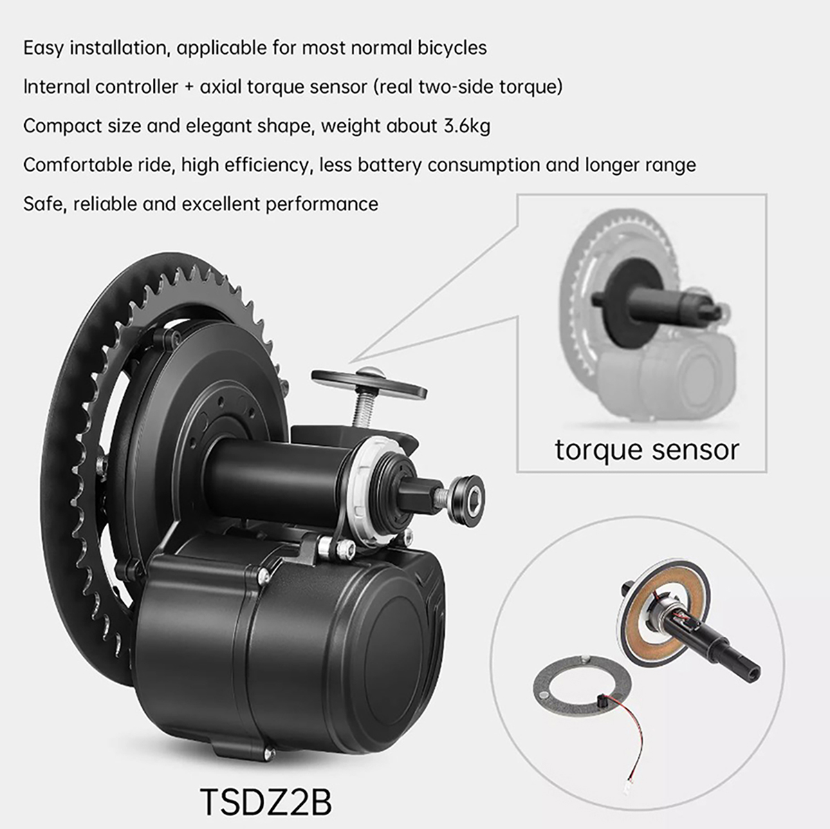 Новая версия Tongsheng 48 В 50 – обзор и цена Tongsheng Tsdz2B Mid Drive Motor